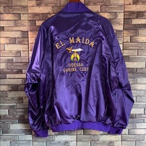 Vintage ASW Purple Satin El Maida Shrine Club Jacket XL
